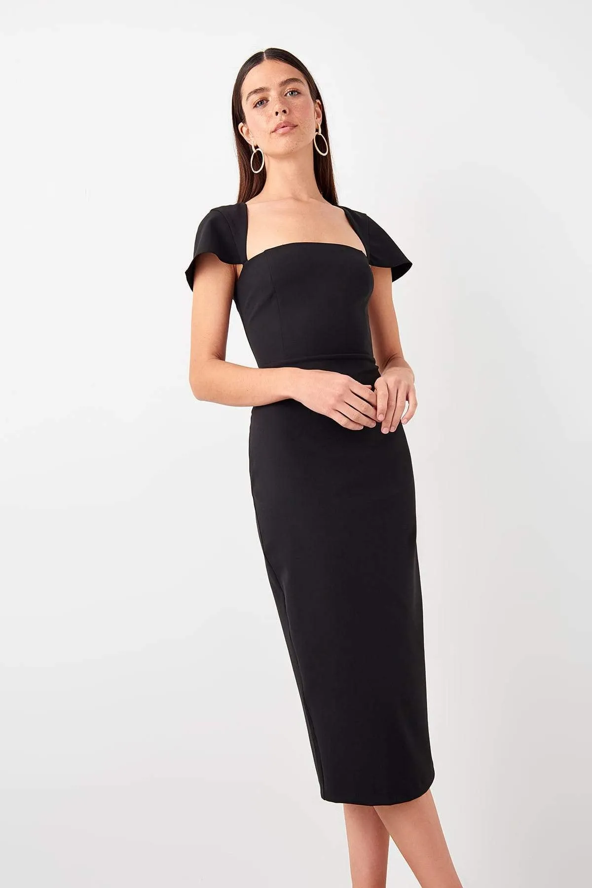 11690 Black Midi Pencil Dress