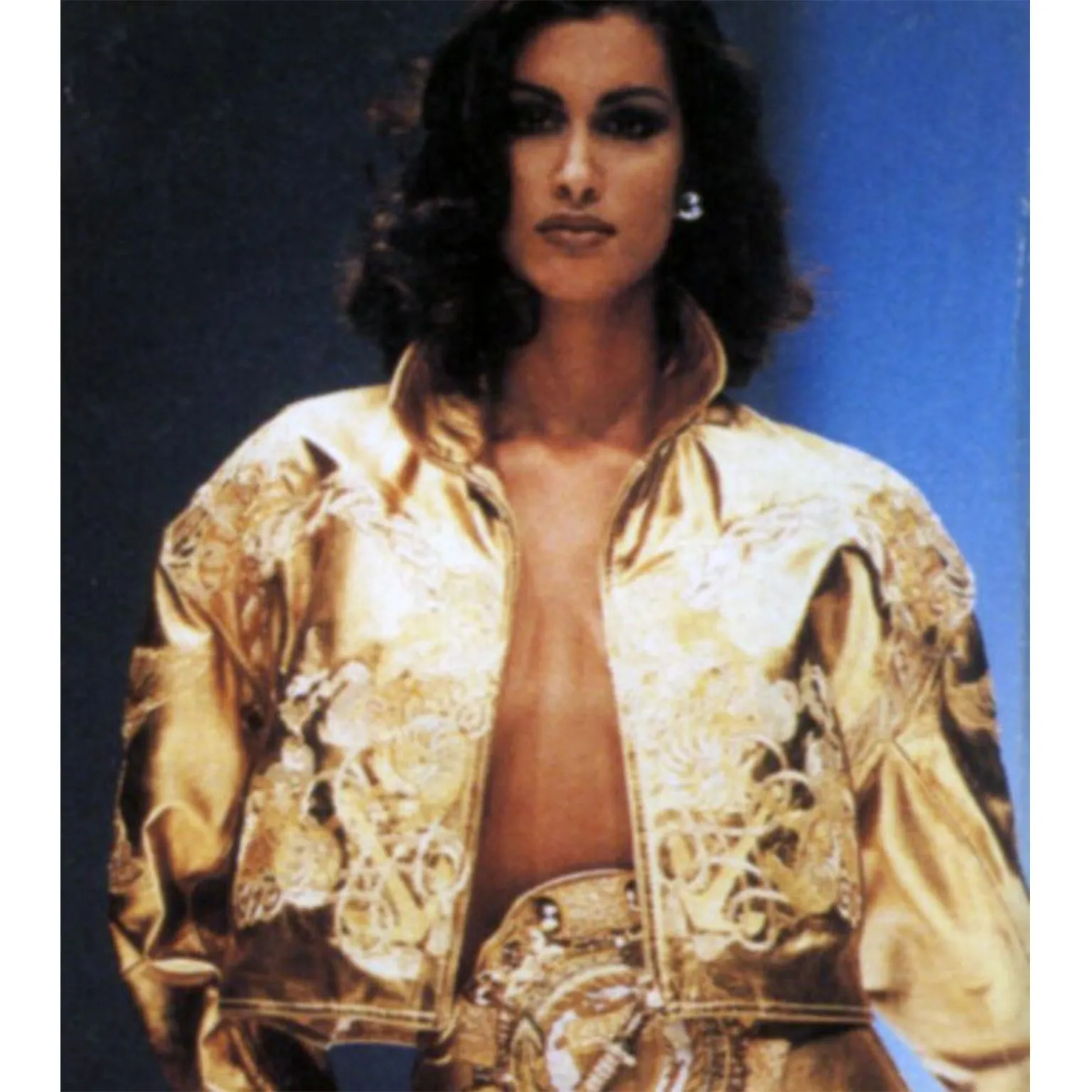 1992 Gianfranco Ferre Gold Leather Nautical Theme Runway Jacket