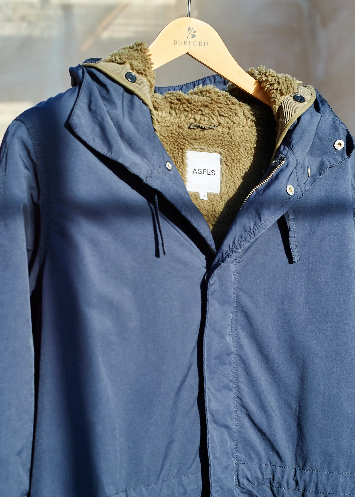 Aspesi Dark Blue Winter Parka with Removable Liner - M