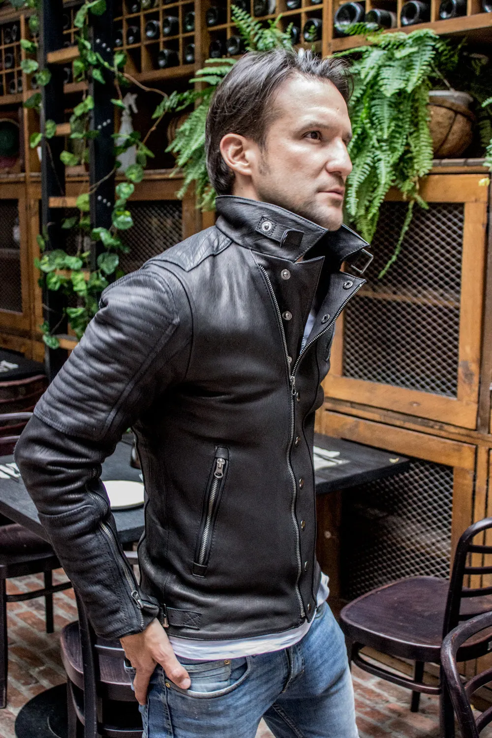 BLACK SOLDIER Leather Jacket  Black   - Luxury Goat Leather