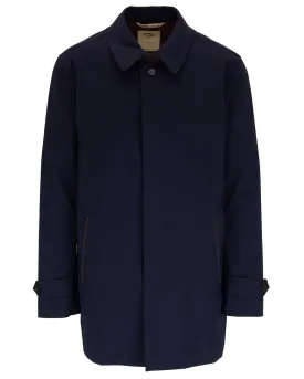 Brera Navy Wool Blend Raincoat