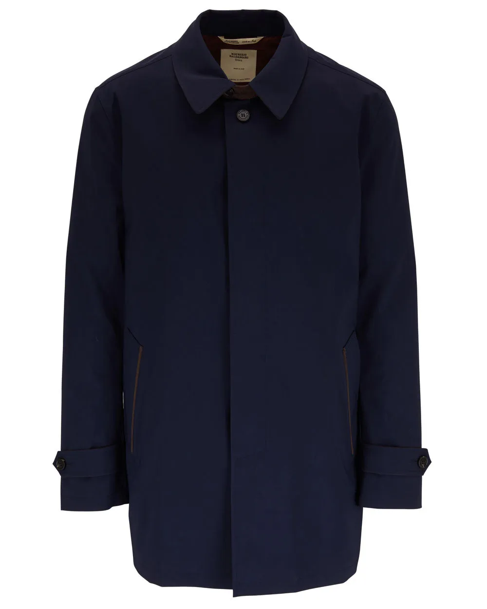 Brera Navy Wool Blend Raincoat