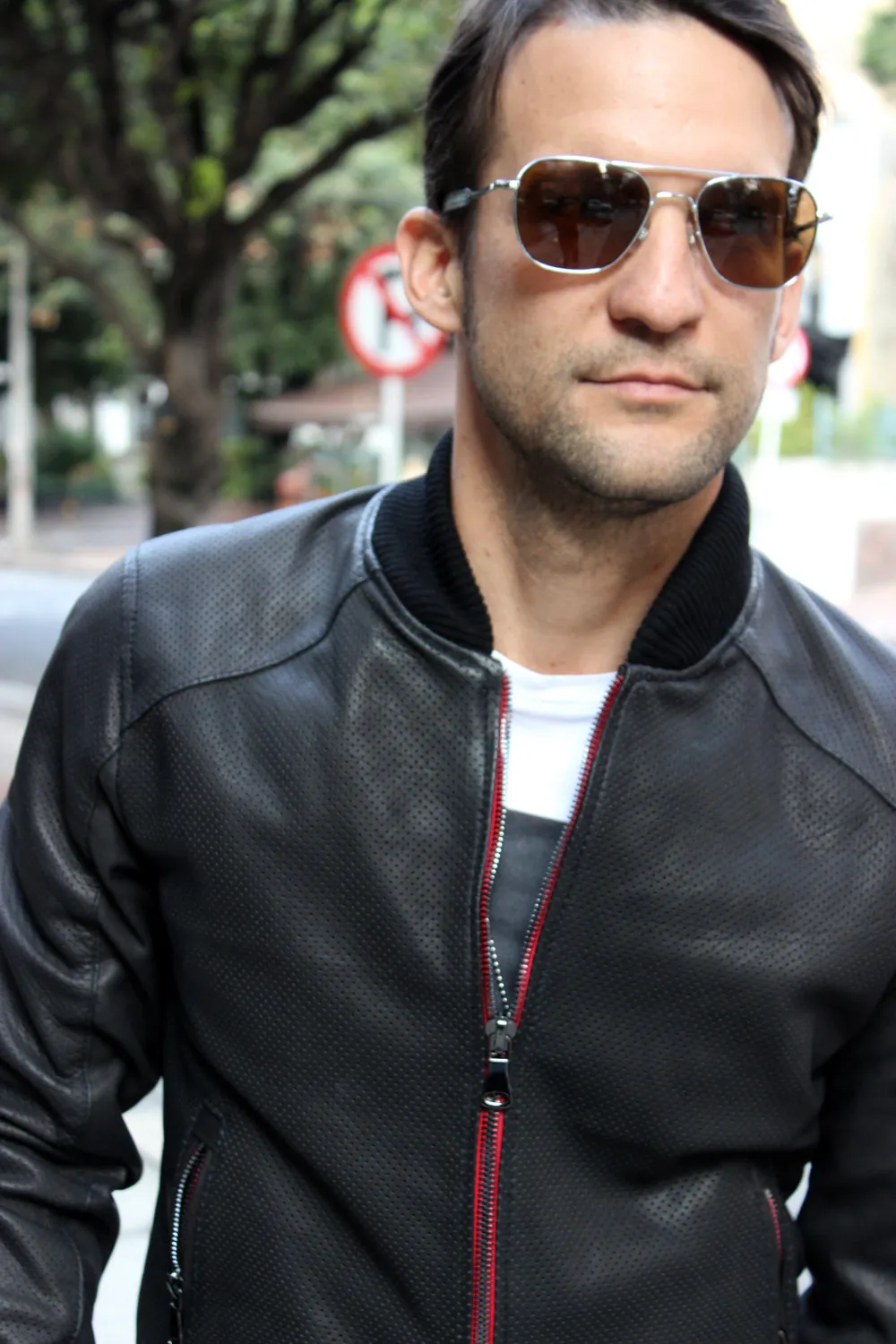 COSMO Leather Jacket Bomber lightweight - Perforated -