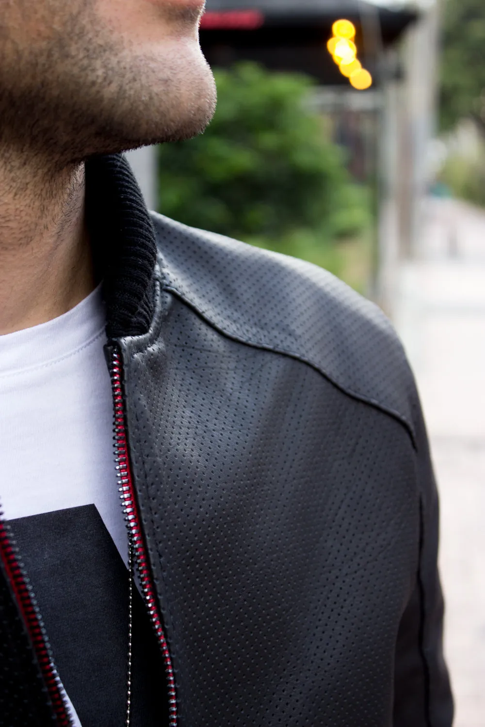 COSMO Leather Jacket Bomber lightweight - Perforated -