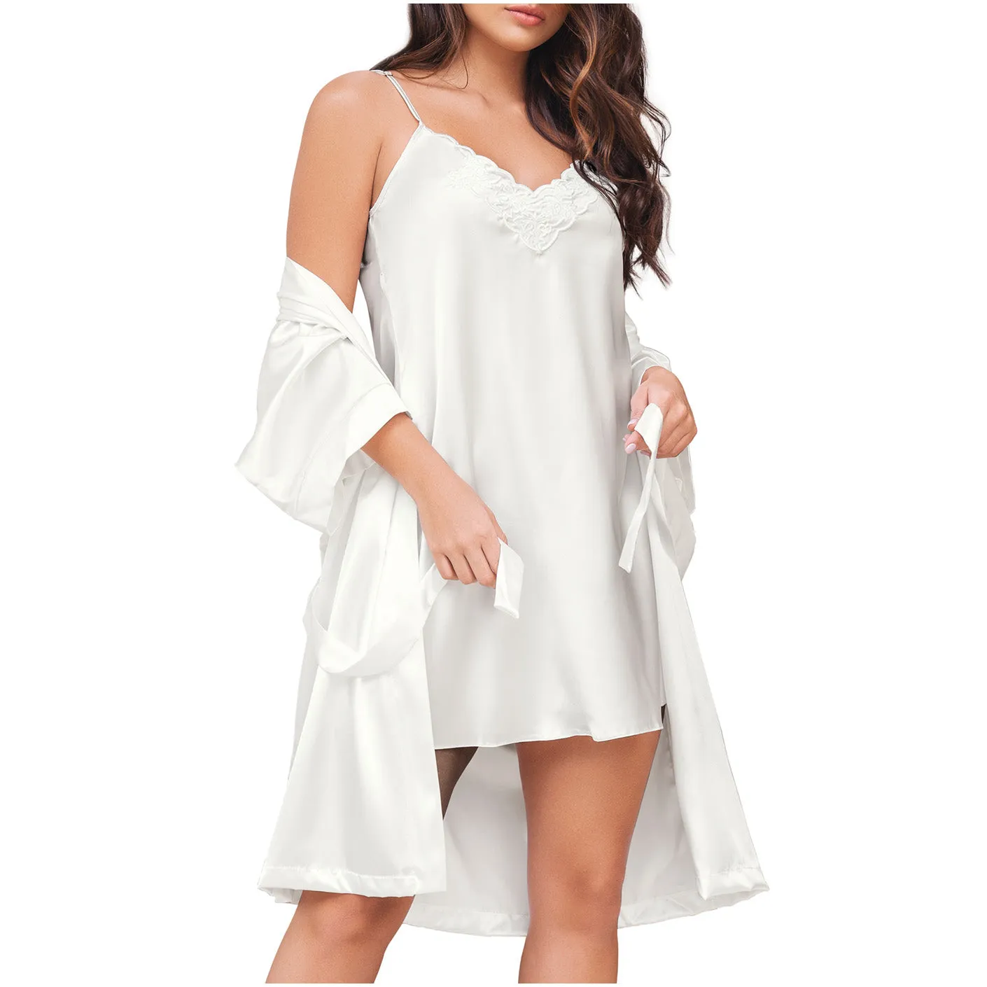 Daily use Satin Silk Lace Robes Sonryse PJ-C378