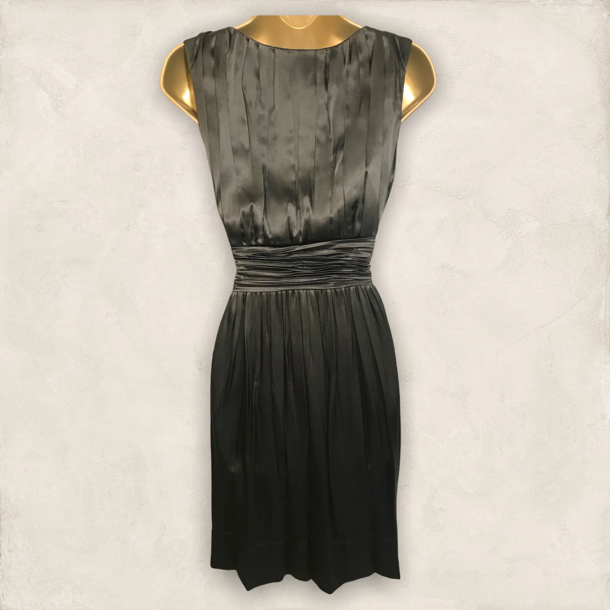 Donna Karen brown silk sleeveless dress UK 12 US 8 EU 40