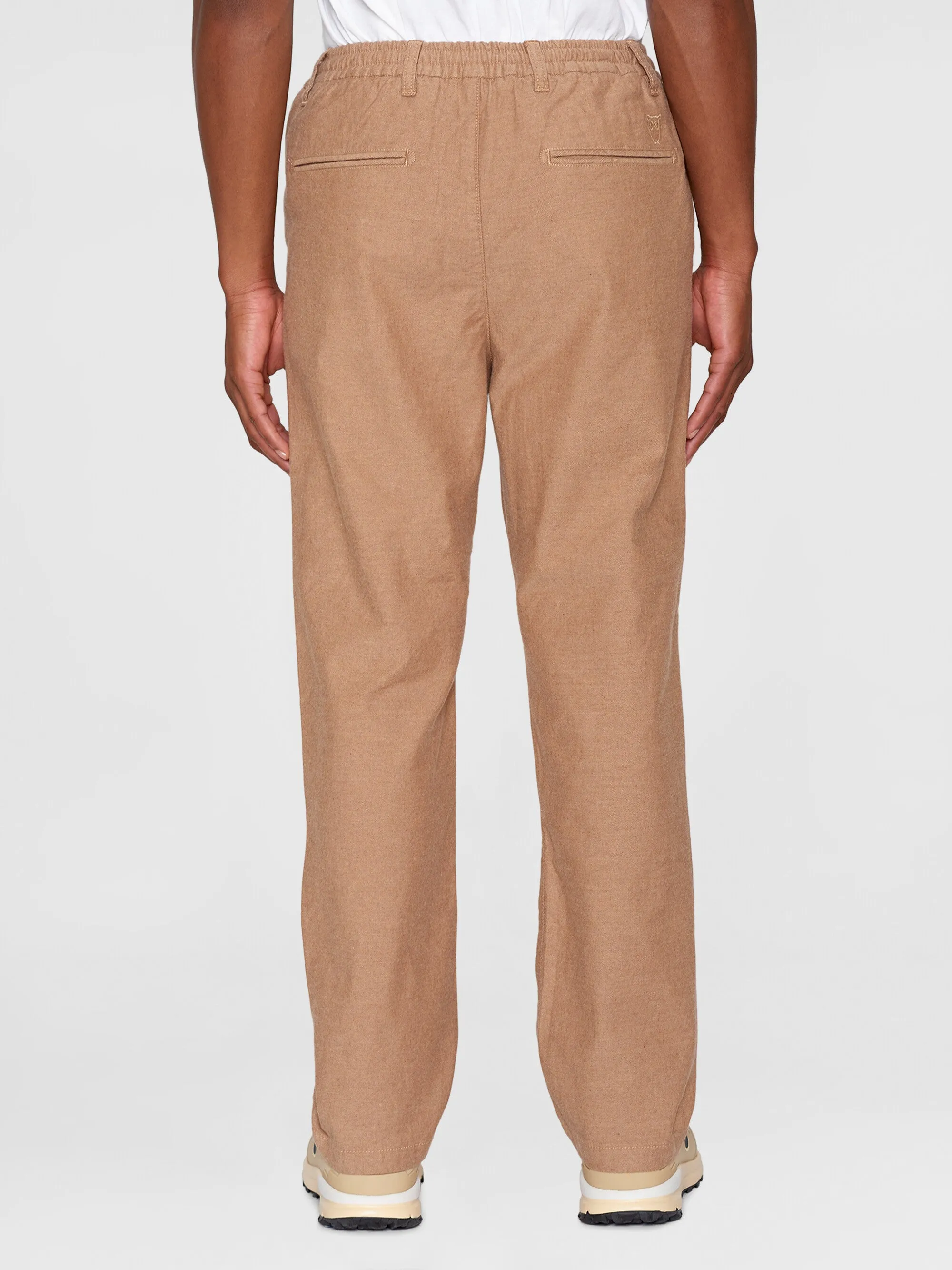 FIG loose flannel chino pants - Kelp melange