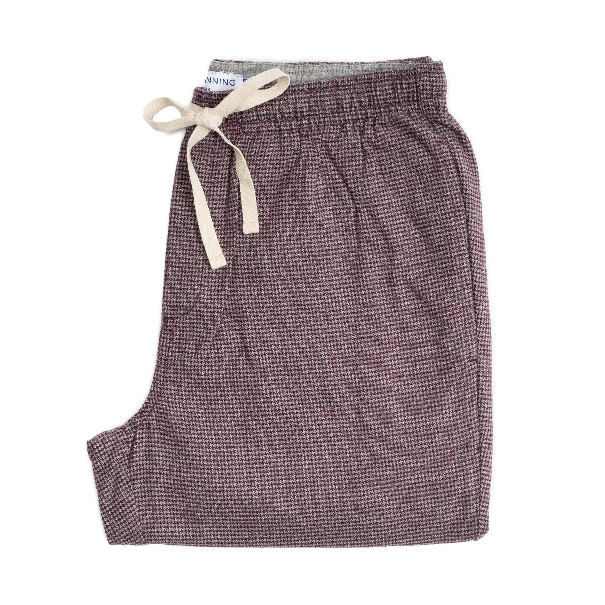 Flannel Pajama Pants - Burgundy Microcheck