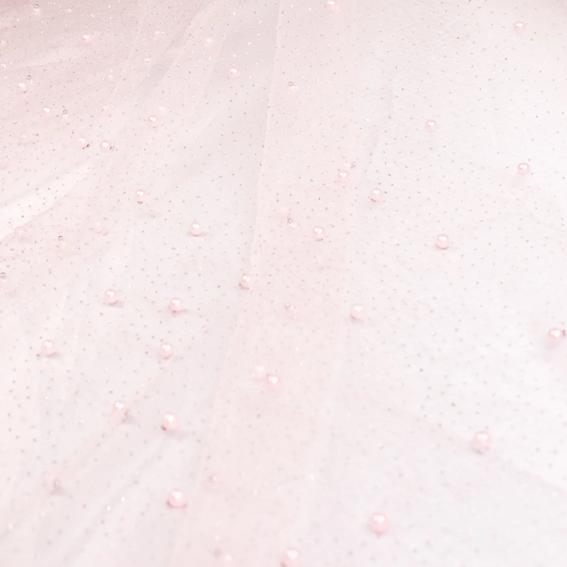 Glitter Tulle Pearl Netting Baby Pink