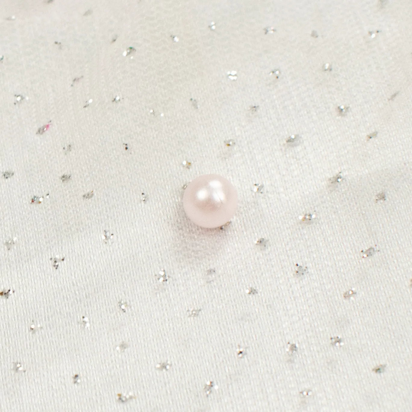 Glitter Tulle Pearl Netting Baby Pink