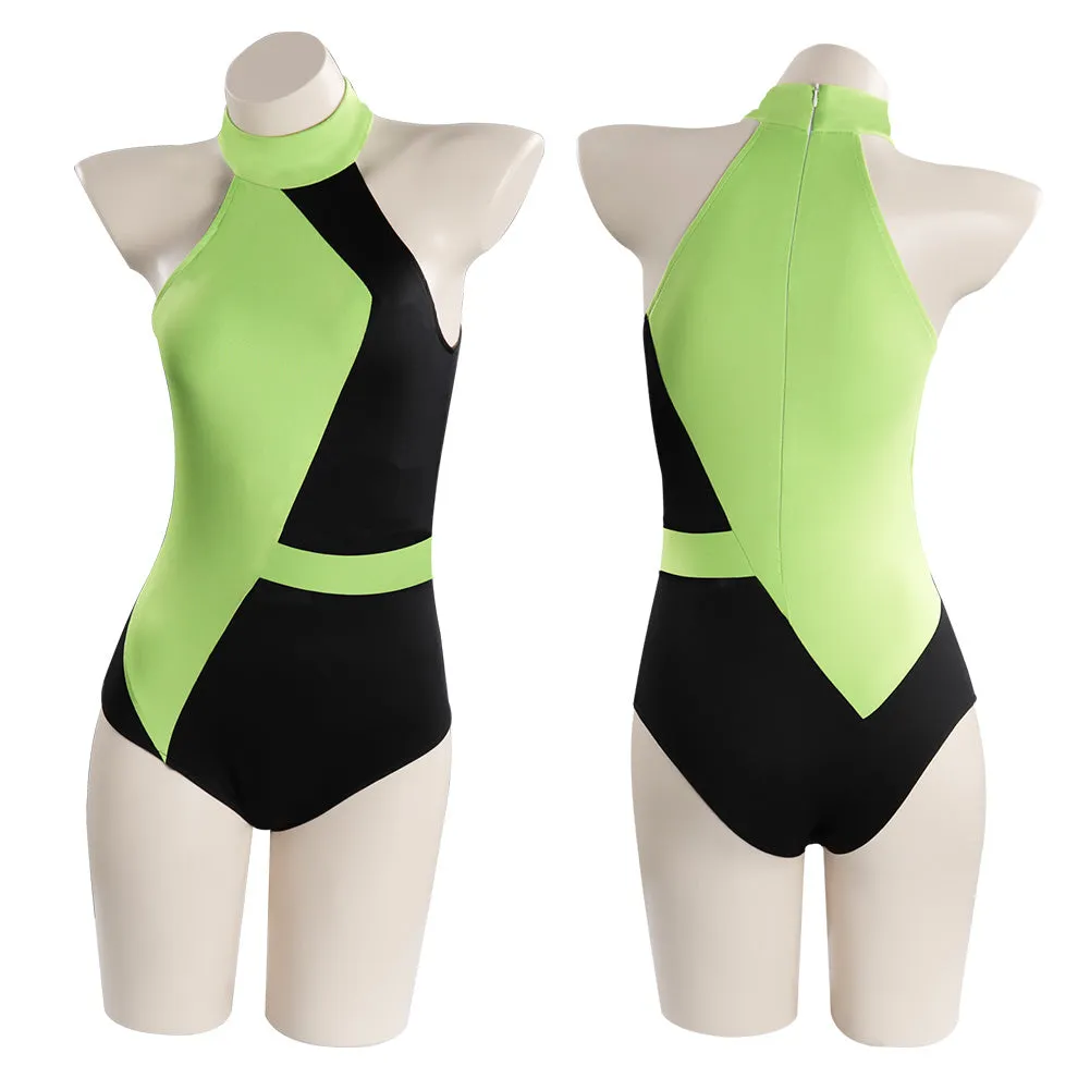 Kim Possible Shego Adult Swimwear Outfits Halloween Carnival Suit Cosplay Costume