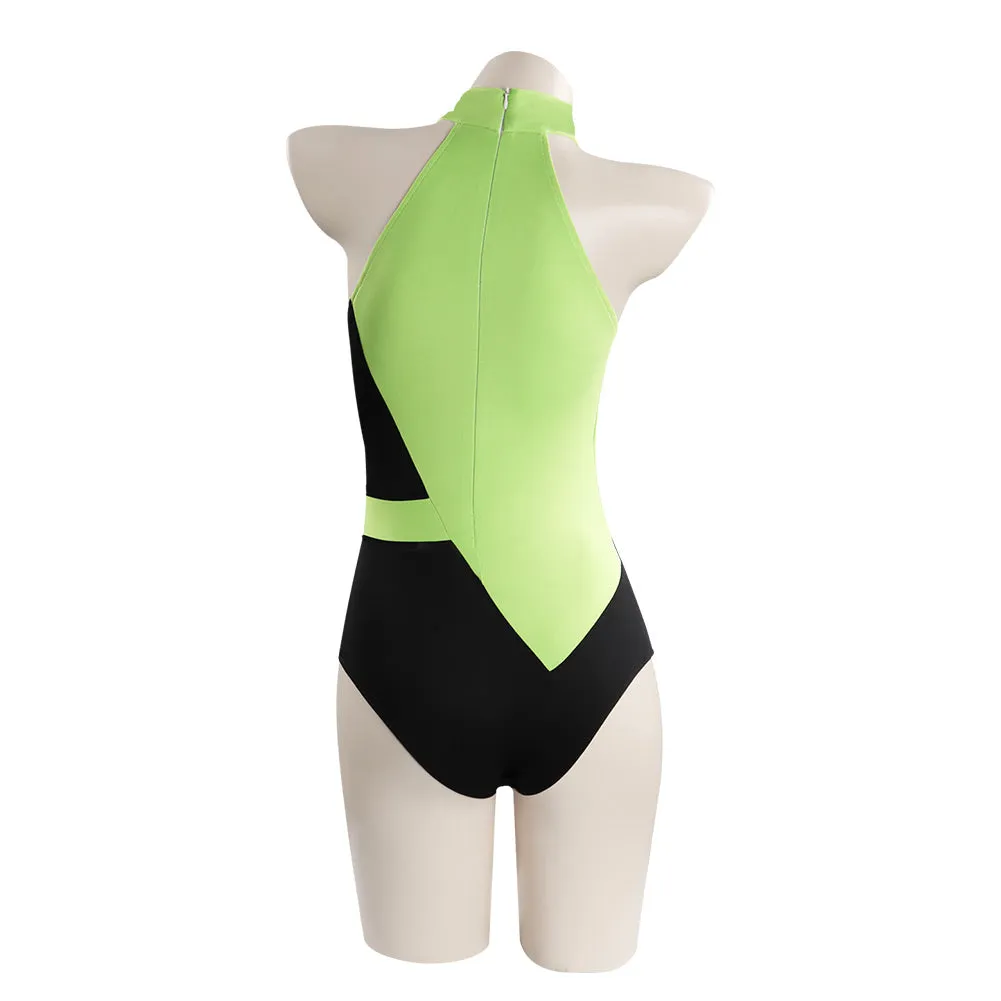 Kim Possible Shego Adult Swimwear Outfits Halloween Carnival Suit Cosplay Costume