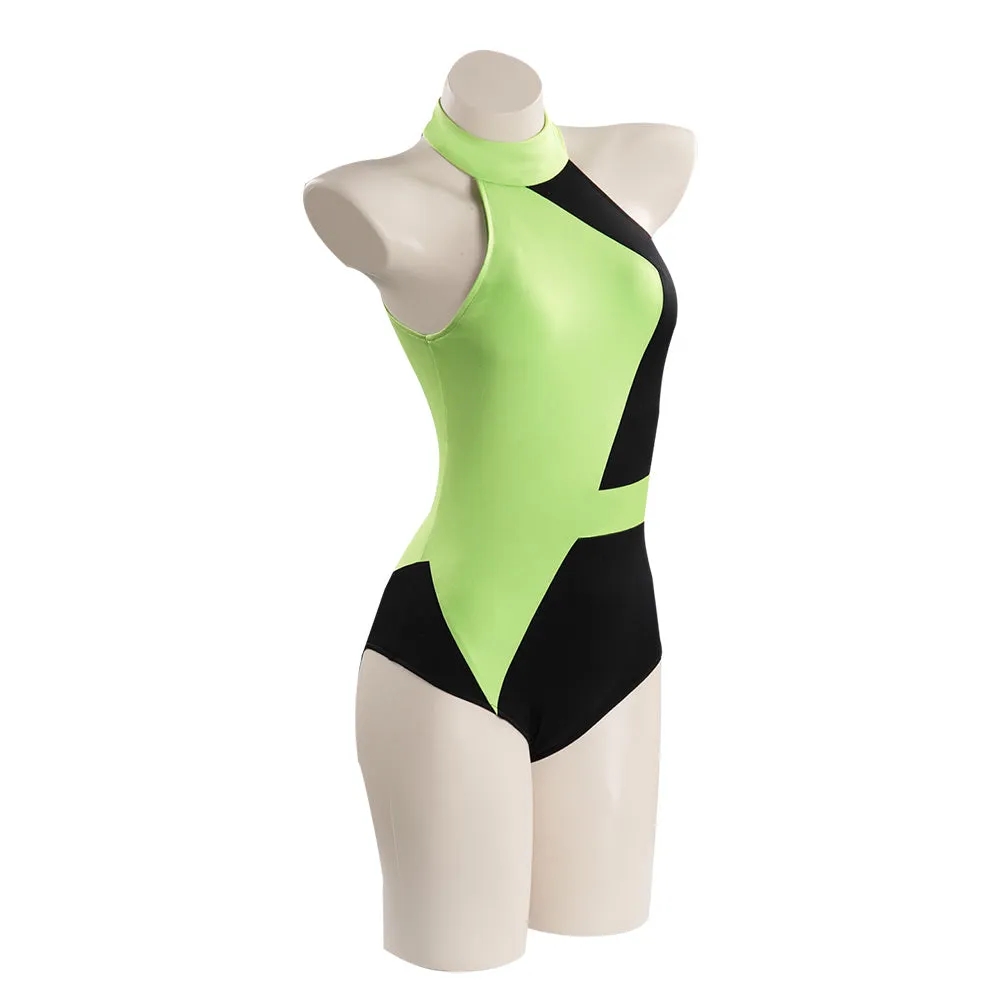 Kim Possible Shego Adult Swimwear Outfits Halloween Carnival Suit Cosplay Costume