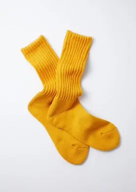 Loose Pile Crew Socks, Yellow