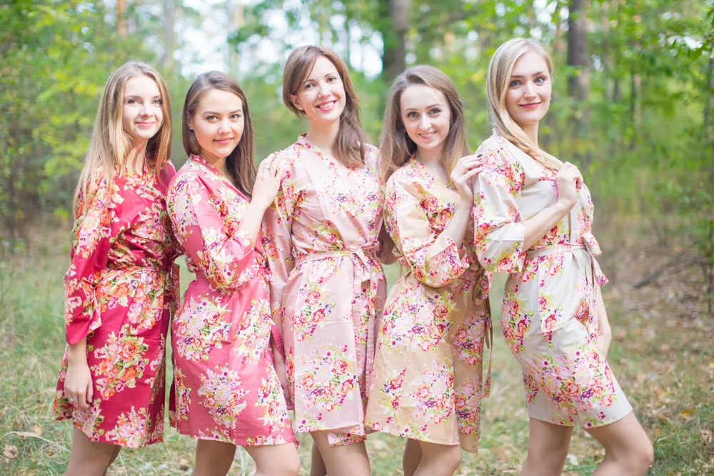 Marsala and Nude Wedding Colors Bridesmaids Robes