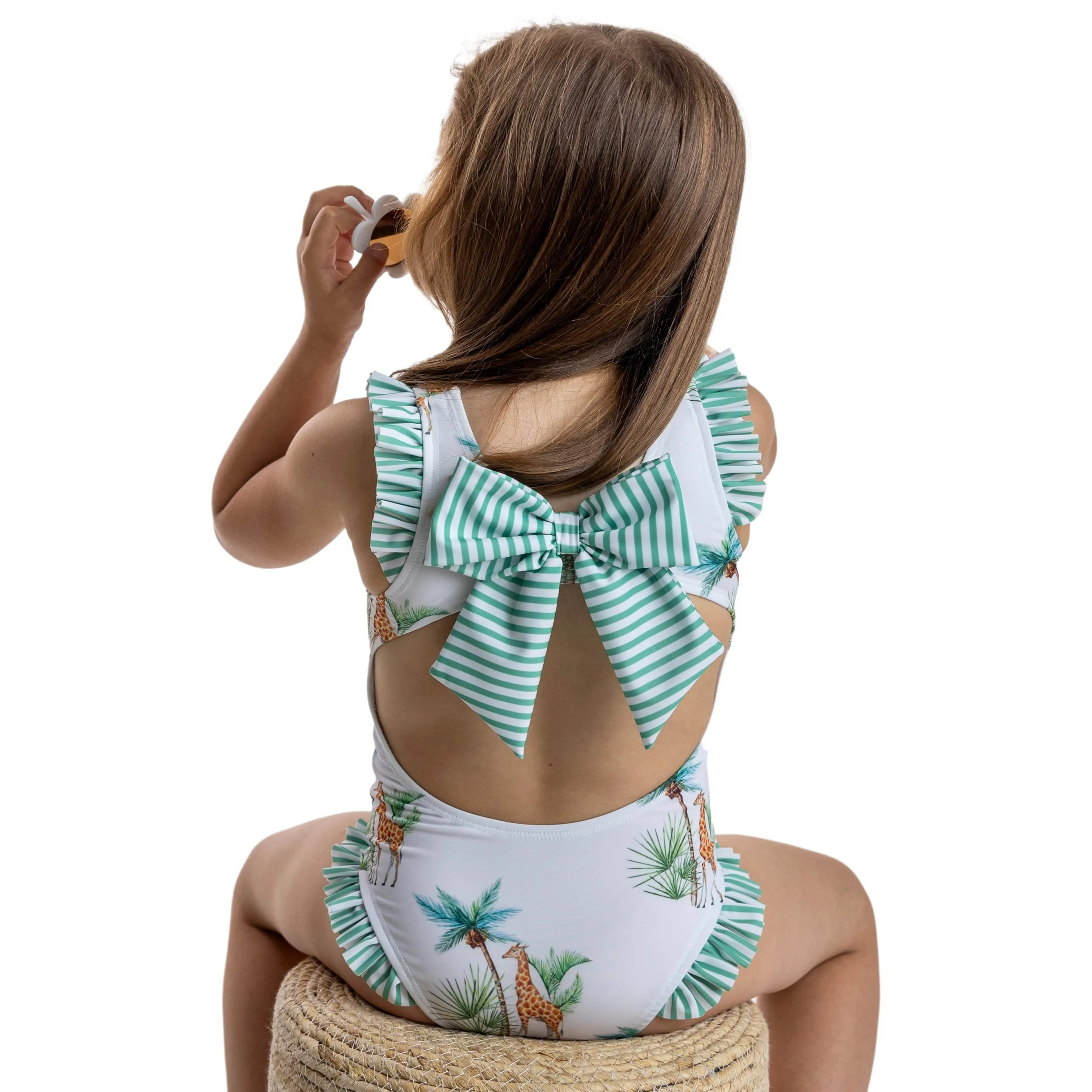 MEIA PATA - La Digue Giraffe Print Swimsuit - Green