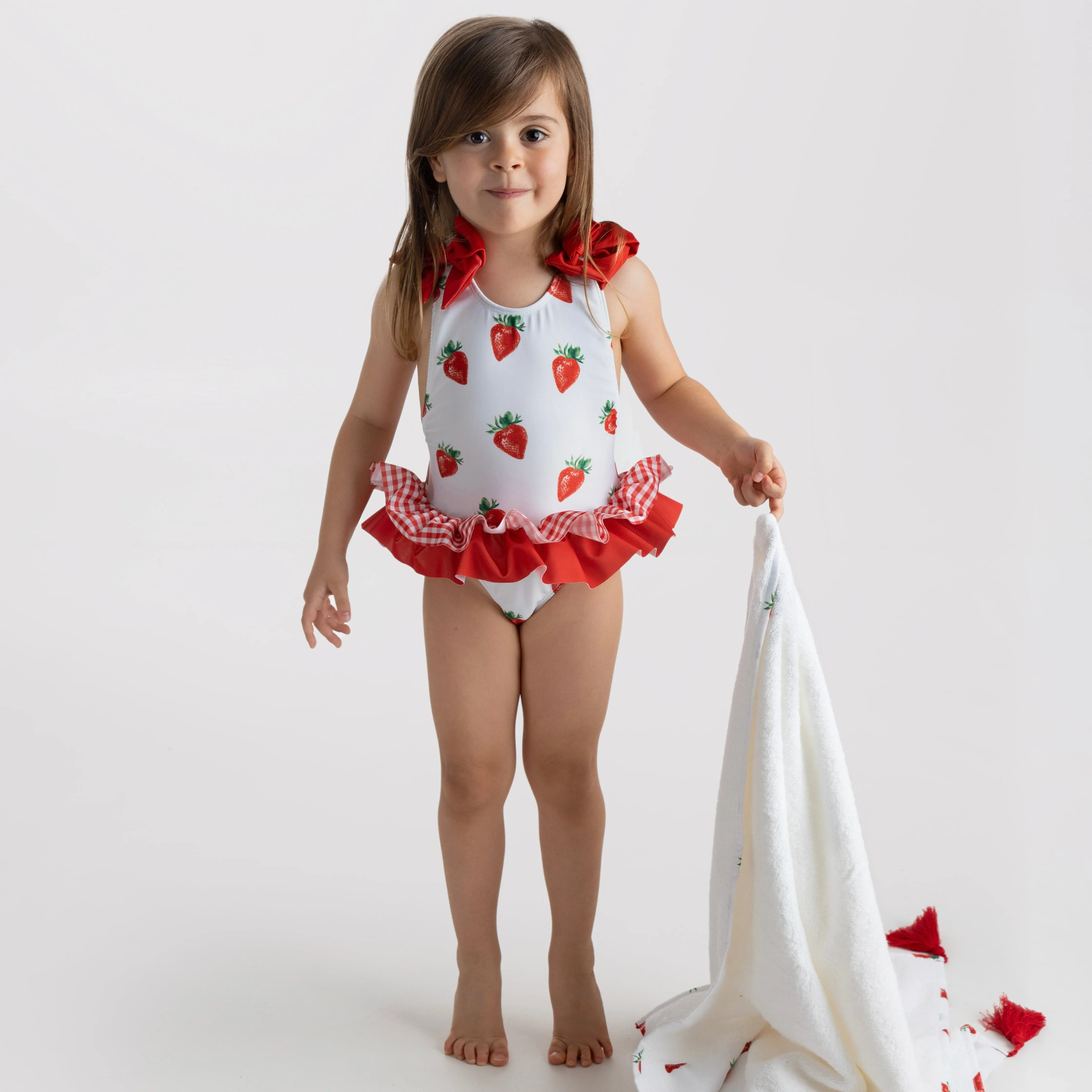 MEIA PATA - Provence Strawberries Print Swimsuit - Red