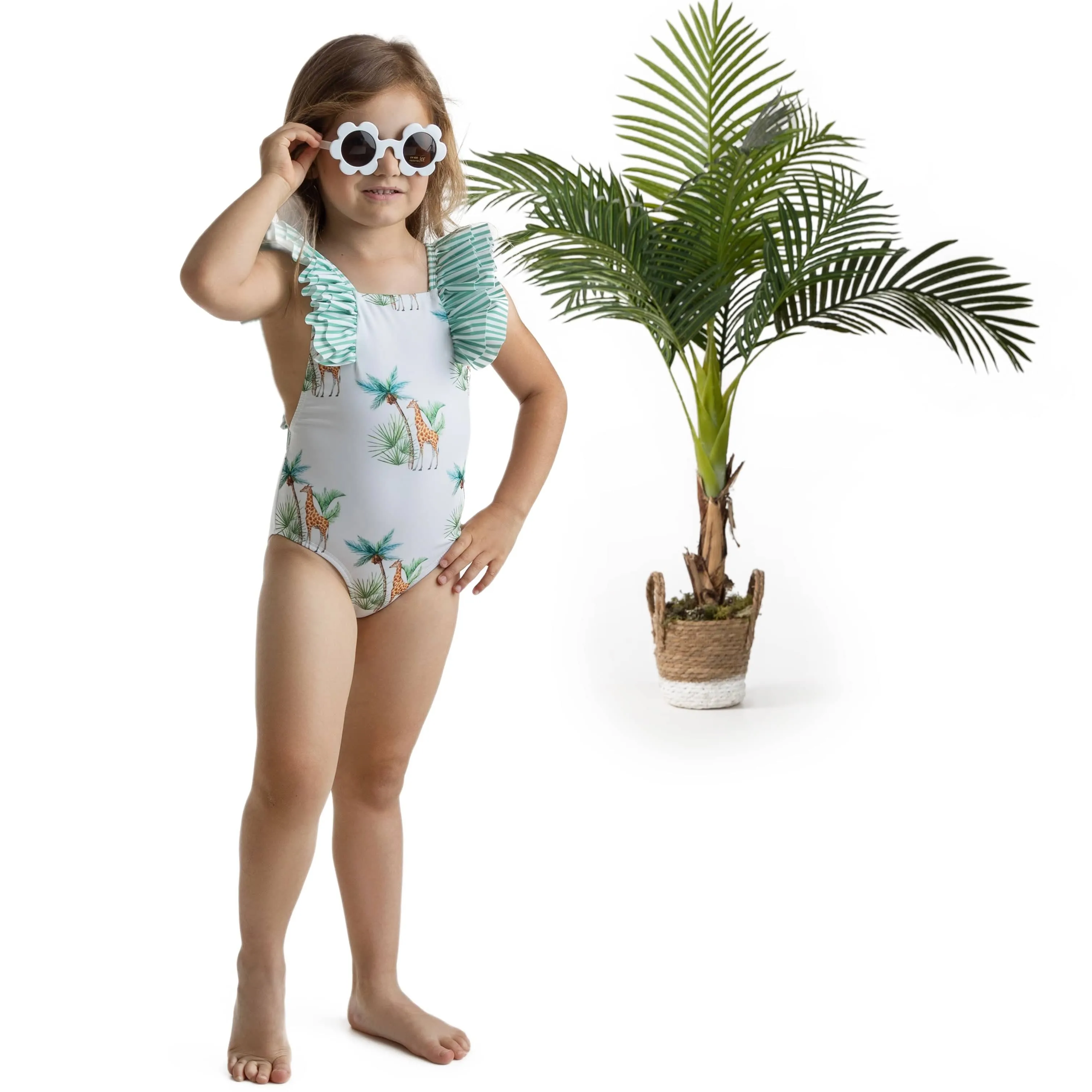 MEIA PATA - Saint Anne Giraffe Print Swimsuit - Green