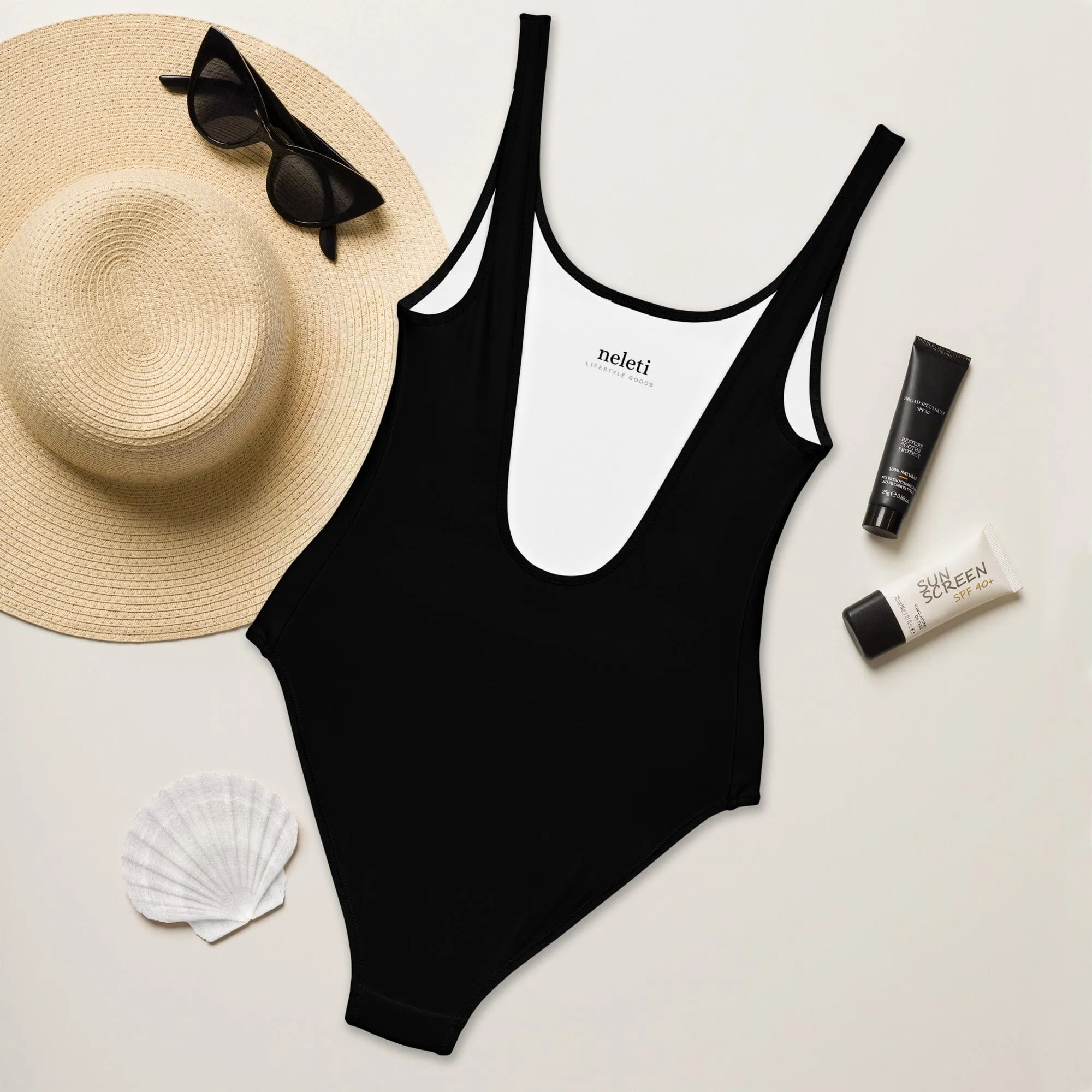 One-Piece Black Swimsuit for Women