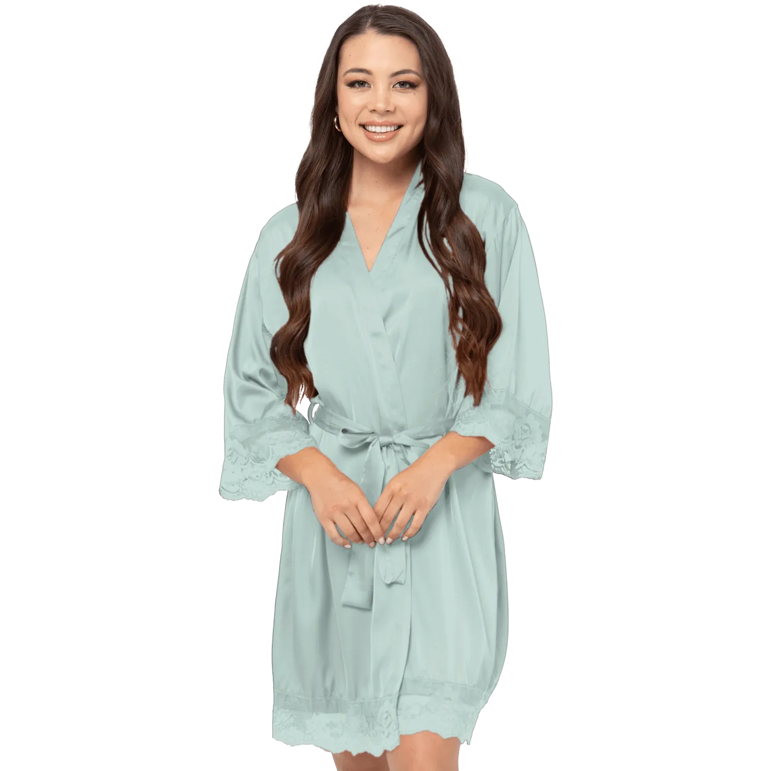 Silky Lace Robes-Front Initial