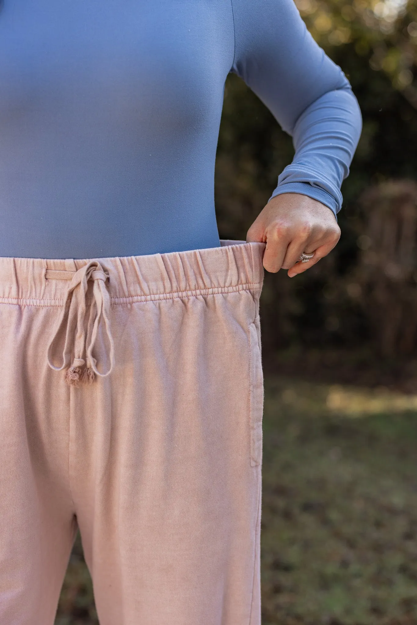 Washed Mauve Barrel Lounge Pants